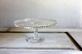 Antique Glass Pedestal Cake Plate