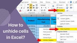 how to unhide cells in excel earn excel