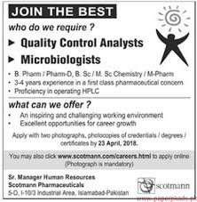 Quality Control Analysts And Microbiologists Jobs 2018