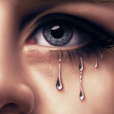 horizontal shot of a woman crying 3d