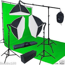 Chromakey Green Screen Lighting Kit 10 X 20 Backdrop Muslin 9 X10 Linco Inc