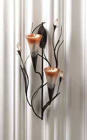 Auctiva offers free image hosting and editing. Large Retro Peach Lilly Flower Modern Metal Art Decor Candle Holder Wall Sconce Ebay