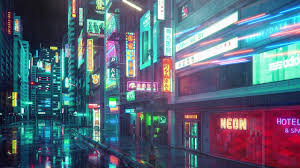rain in future city live wallpaper with