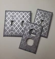 Amazon Com Grey Gray Silver Foil Quatrefoil Print Light Switch Covers Light Switch Plate Outlet Covers Outlet Plates Home Decor Wall Art Decoupage Handmade