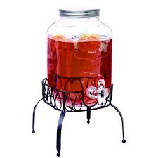 4 litre glass drink dispenser with tap