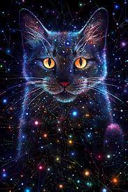 Psychedelic Cat Night Odyssey