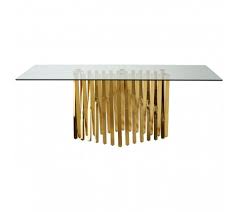 Gold Glass Top Contemporary Table The