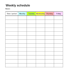 Weekly Schedule With Times Template Askwhatif Co