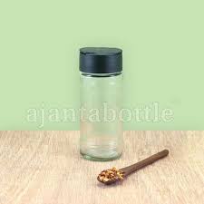 Clear Spice Glass Bottle With Flip Cap