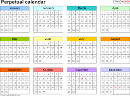 Perpetual Calendars 7 Free Printable Pdf Templates