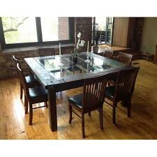 dining table glass wood flash s 60