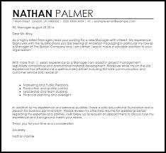 Manager Cover Letter Sample Cover Letter Templates Examples