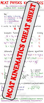 mcat kinematics formula study guide