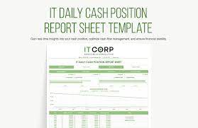 it daily cash position report sheet