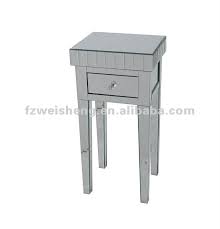 Gold accent handles and hairpin legs. One Drawer Mirrored Side Table Telephone Table Bedside Table Buy Telephone Table With Drawer Glass Mirror Bedside Tables Mirror Nightstand Side Table Product On Alibaba Com