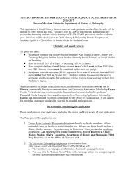application for history section undergraduate scholarships for  