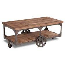 Rustic Cocktail Table On Wheels T500