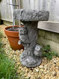 Buy Barn Owl Bird Bath Stone Statue