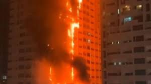 huge fire engulfs high rise apartment