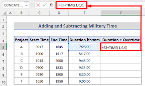 how to add and subtract time in excel