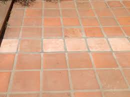 before and after staining saltillo tile