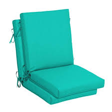 Hampton Bay 21 In X 24 In Cushionguard Sea Glass High Back Outdoor Chair Cushion 2 Pack