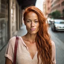 woman with red hair and freckles