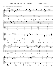 Pokémon Movie 20: I Choose You End Credits Sheet music for Piano (Solo)