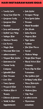 400 cute hair insram name ideas and