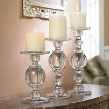 Mercury Glass Pillar Candle Holder