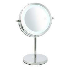 Home Basics 7 In W X 7 In H Framed Round Bathroom Vanity Mirror In Chrome Cm47170 The Home Depot