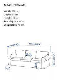ikea rp 3 seater sofa with foot