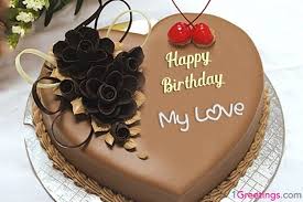 chocolate heart birthday cake for lover