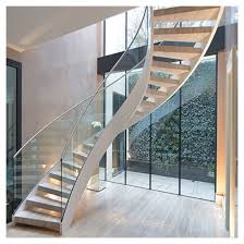 Interior Curved Steel Stairs Design