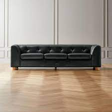 kotka black tufted leather sofa