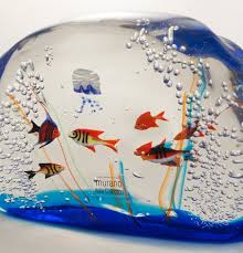 Large Aquarium With Fish Murano Glass