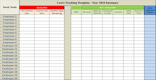 free annual leave tracker excel
