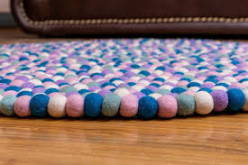 color burst round felt ball rug