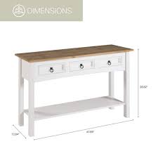 Os Home And Office Furniture Cottage Series Wood Hall Table In Corona Snow Cow933