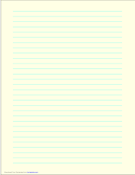 A4 Size Lined Paper With Wide Cyan Lines Light Yellow Free Download