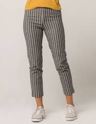 Ivy Main Grey Stripe Womens Crop Pants Gray 323473115