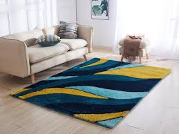 amazing rugs aria collection soft pile hand tufted area rug 2 x 3 yellow navy blue