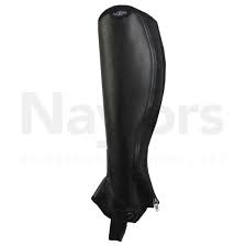 Saxon Adults Equileather Half Chaps Black