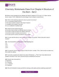 cl 9 chemistry worksheet on chapter