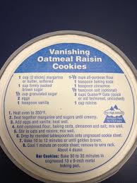 Quaker Oatmeal Cookie Recipe Which Is Included In The Box