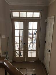 french door transom installation with