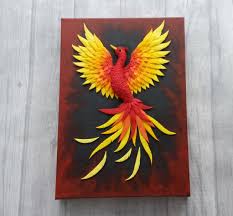 phoenix rising painting bird animal