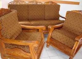 five seater brown wooden sofa