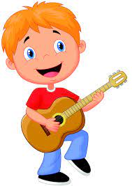 kid playing guitar cartoon ilration