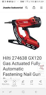 hilti gx120 gas actuated fully automatic nail gun